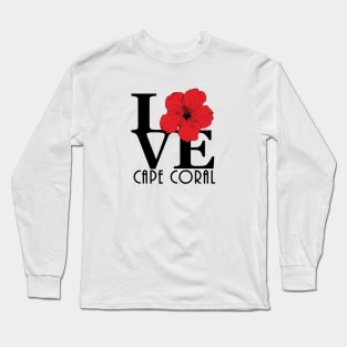 LOVE Cape Coral Red Hibiscus Long Sleeve T-Shirt